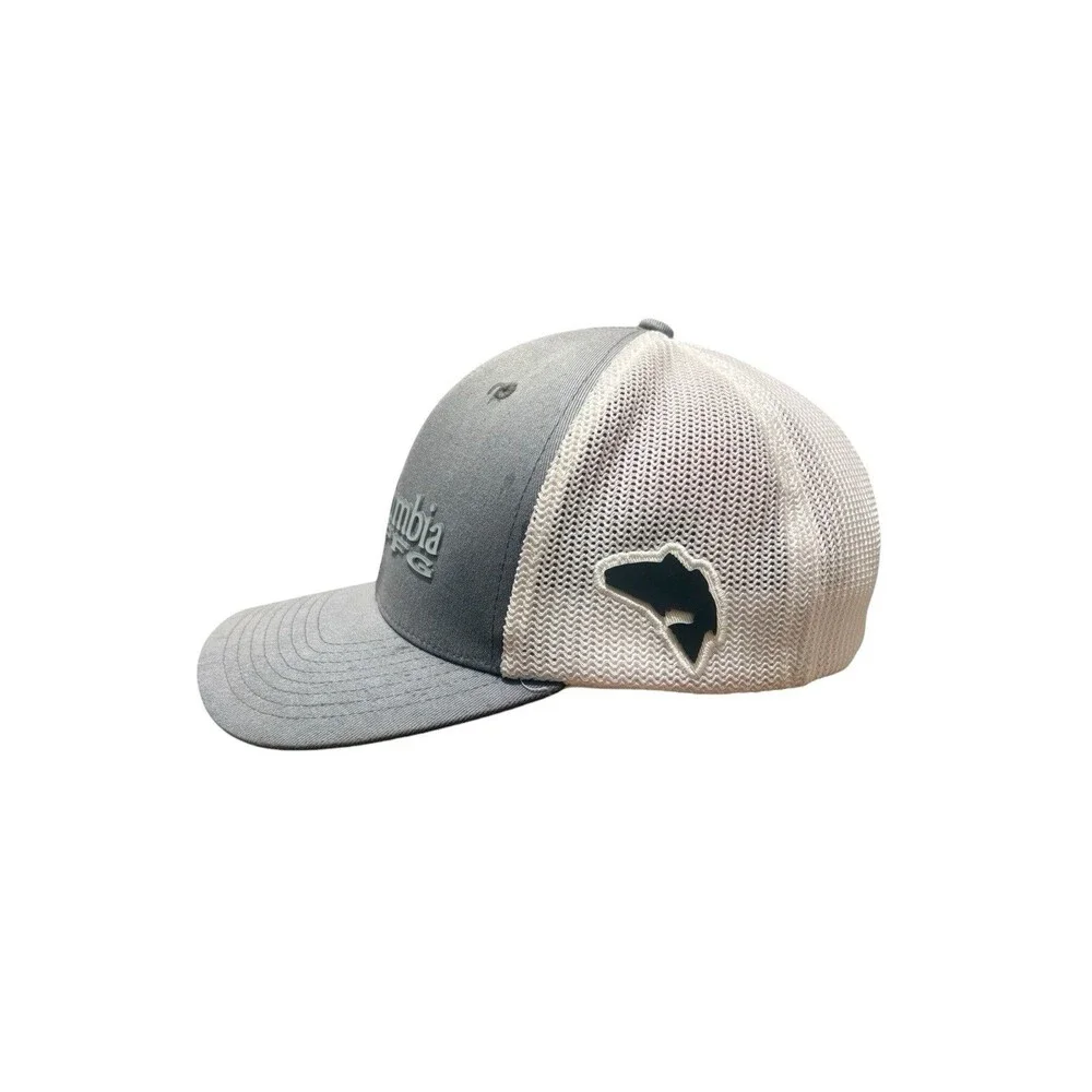 Columbia PFG Mesh Fitted Hat W/ Fish Patch Gray LG/XL